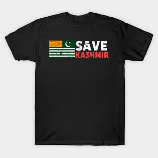 Save Kashmir - Azaad Kashmir Distressed Vintage Flag T-Shirt